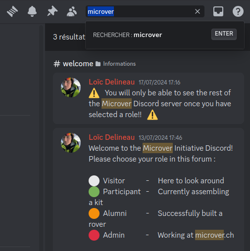 Search bar of microver.ch discord forum